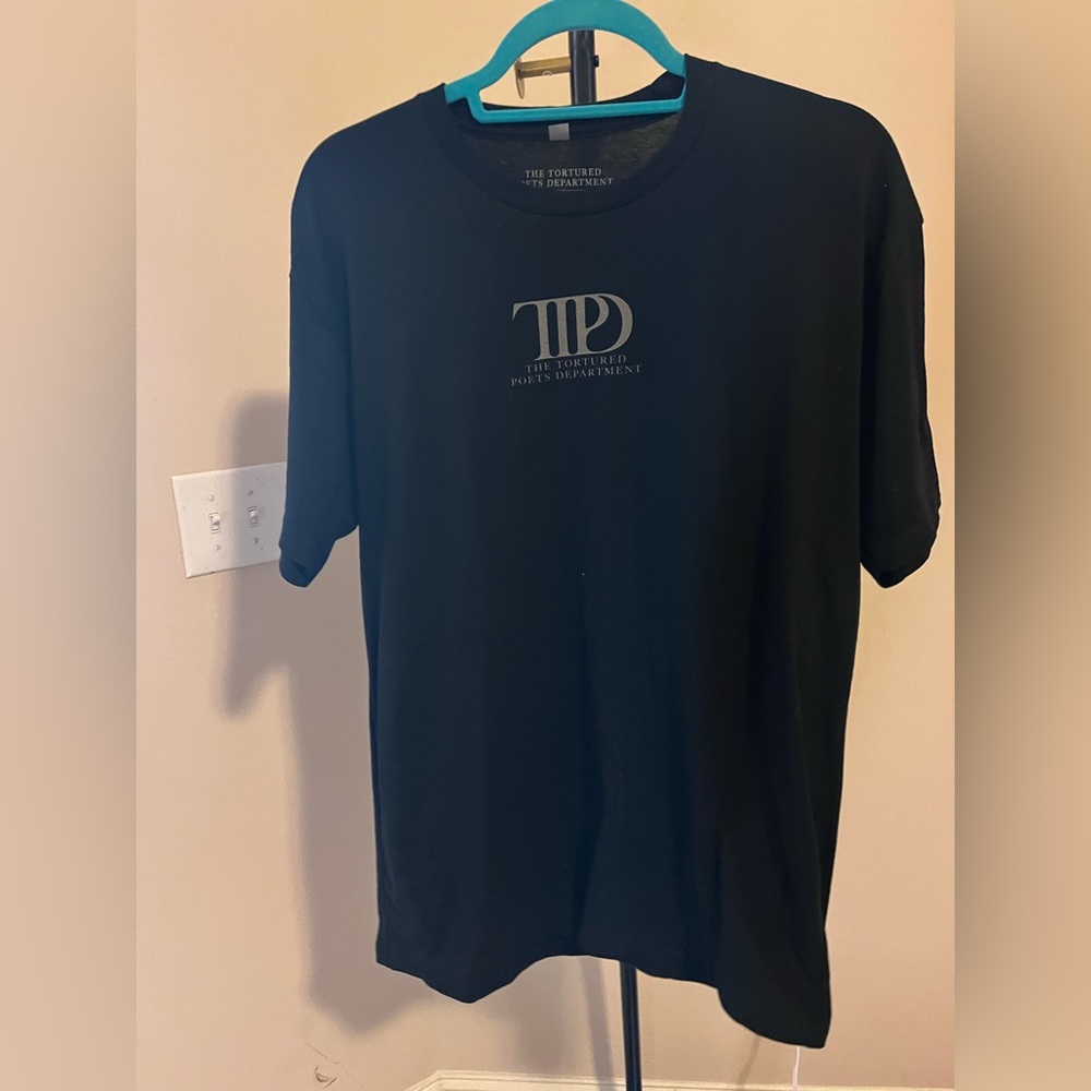 Taylor Swift TTPD “Now I’m Down Bad” Black Short Sleeve Tee Size Large